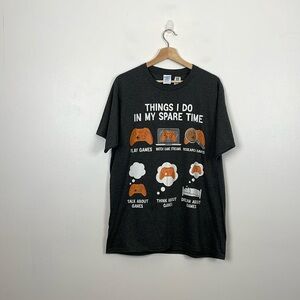 Port And Company Fan Favorite Short Sleeve Mens L Pullover Stretch Gray T Shirt